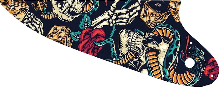 WD Custom Pickguard For Gibson 1963-1966 Thunderbird Bass #GT03 Vintage Flash Tattoo Graphic