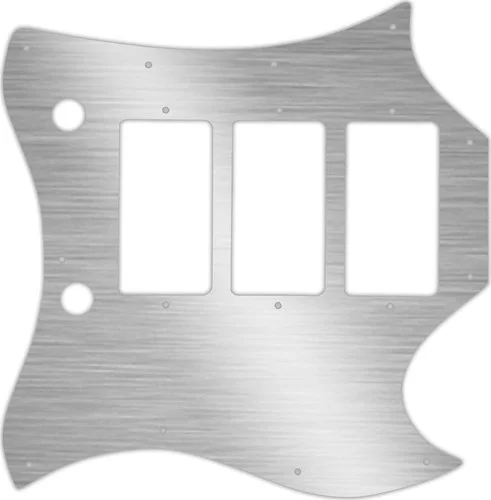 WD Custom Pickguard For Gibson 1964-1970 Full Face SG Custom #13 Simulated Brushed Silver/Black PVC