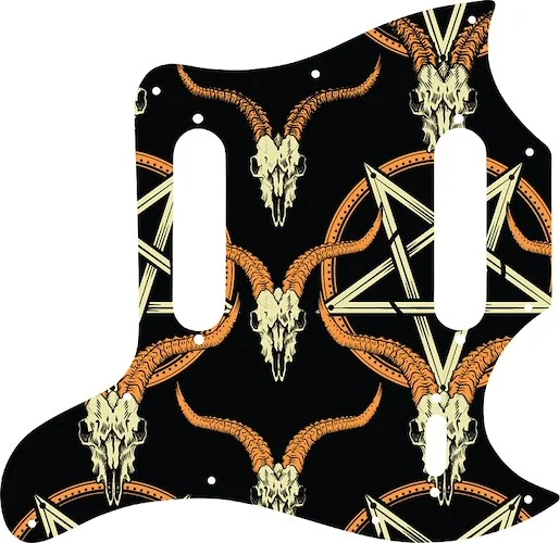 WD Custom Pickguard For Gibson 1970-1982 SG Style Melody Maker #GOC01 Occult Goat Skull & Pentagram Graphic