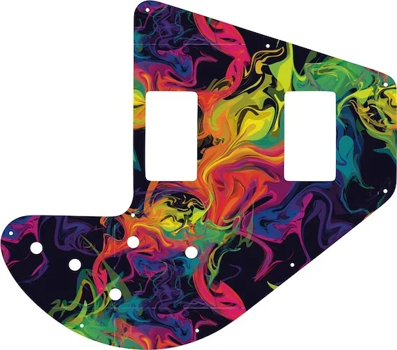 WD Custom Pickguard For Gibson 1975-1983 Ripper Bass #GP01 Rainbow Paint Swirl Graphic