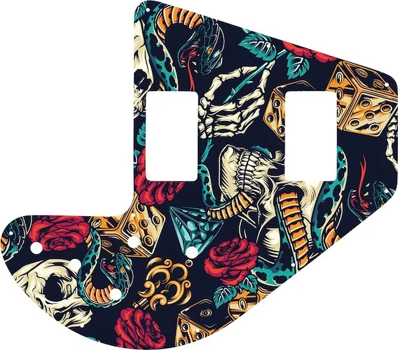 WD Custom Pickguard For Gibson 1975-1983 Ripper Bass #GT03 Vintage Flash Tattoo Graphic