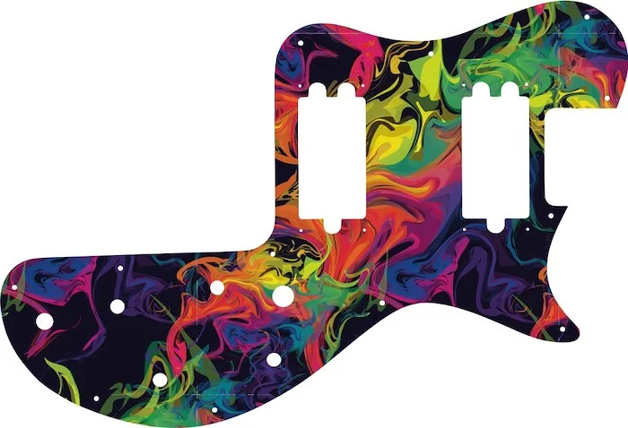 WD Custom Pickguard For Gibson 1980-1984 Sonex #GP01 Rainbow Paint Swirl Graphic