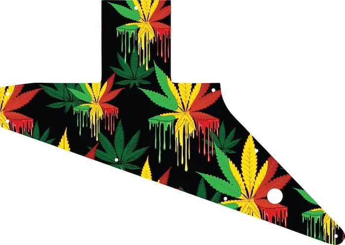 WD Custom Pickguard For Gibson 2010-2018 Explorer #GC01 Rasta Cannabis Drip Graphic