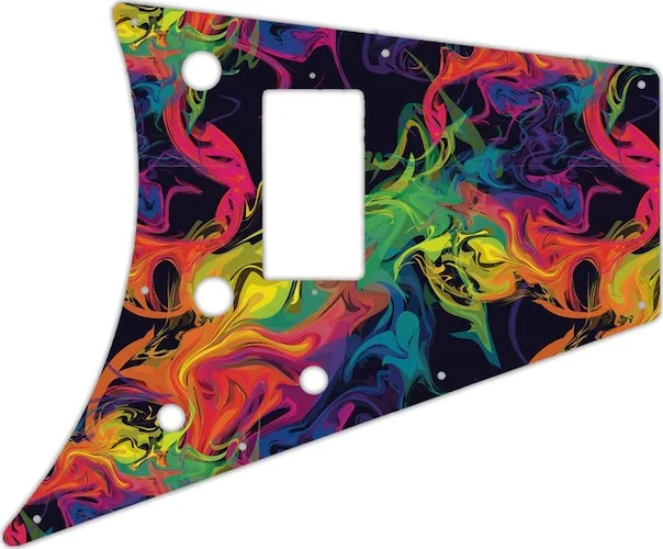 WD Custom Pickguard For Gibson 2011 Flying V Melody Maker #GP01 Rainbow Paint Swirl Graphic