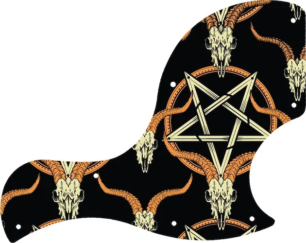 WD Custom Pickguard For Gibson 2018 SG Junior #GOC01 Occult Goat Skull & Pentagram Graphic