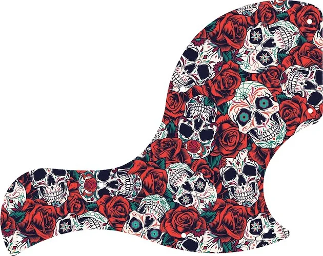 WD Custom Pickguard For Gibson 2018 SG Junior #GS01 Dia De Muertos Calavera Skull & Rose Graphic