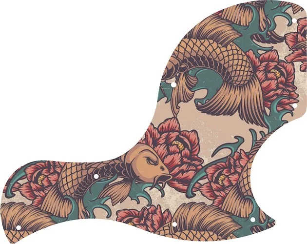 WD Custom Pickguard For Gibson 2018 SG Junior #GT01 Koi Tattoo Graphic