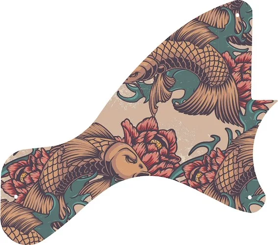 WD Custom Pickguard For Gibson 2019-Present Original Collection Les Paul Junior #GT01 Koi Tattoo Graphic