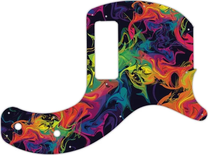 WD Custom Pickguard For Gibson 2019-Present Les Paul Junior Tribute DC #GP01 Rainbow Paint Swirl Gra