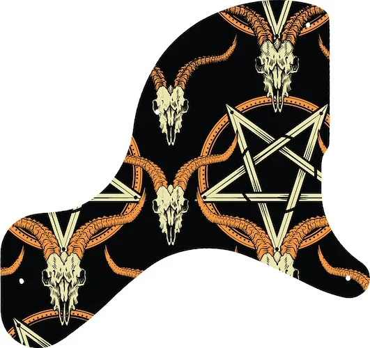 WD Custom Pickguard For Gibson Billie Joe Armstrong Signature Les Paul Junior #GOC01 Occult Goat Skull & Pentagram Graphic