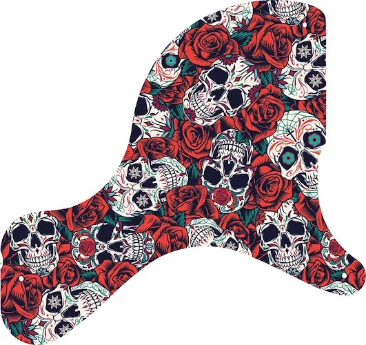 WD Custom Pickguard For Gibson Billie Joe Armstrong Signature Les Paul Junior #GS01 Dia De Muertos Calavera Skull & Rose Graphic