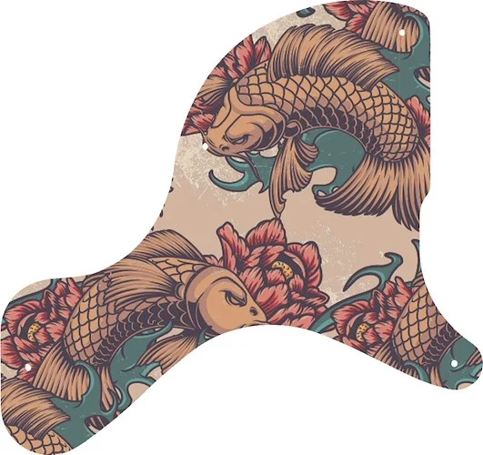 WD Custom Pickguard For Gibson Billie Joe Armstrong Signature Les Paul Junior #GT01 Koi Tattoo Graphic