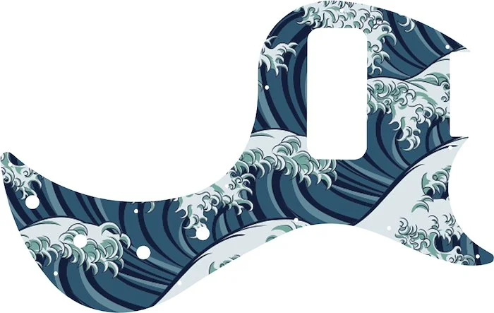 WD Custom Pickguard For Gibson EB Bass #GT02 Japanese Wave Tattoo Graphic