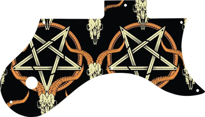 WD Custom Pickguard For Gibson L-6S #GOC01 Occult Goat Skull & Pentagram Graphic