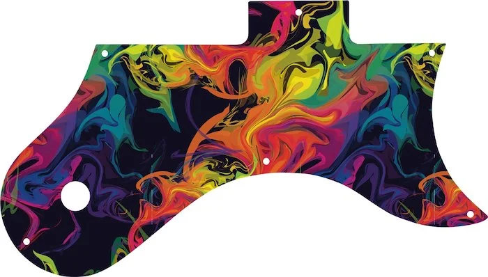 WD Custom Pickguard For Gibson L-6S #GP01 Rainbow Paint Swirl Graphic