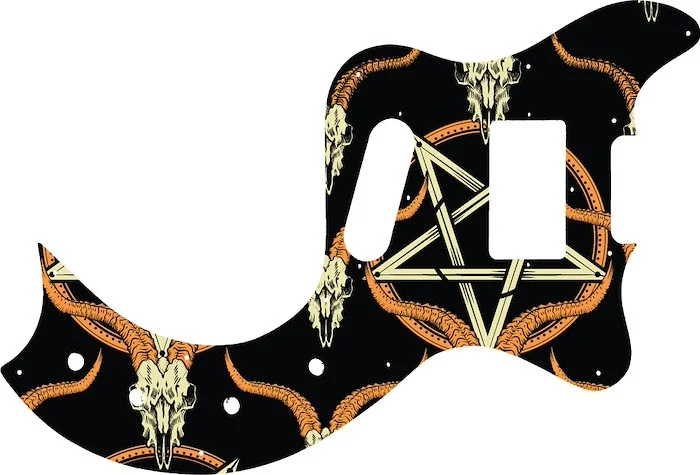 WD Custom Pickguard For Gibson Marauder Deluxe #GOC01 Occult Goat Skull & Pentagram Graphic