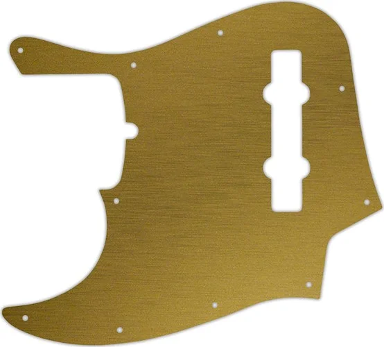 WD Custom Pickguard For Left Hand American Made Fender 5 String Jazz Bass #14 Simulated Brushed Gold/Black PVC