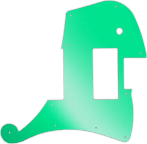 WD Custom Pickguard For Left Hand D'Angelico Deluxe Ludlow #10GR Green Mirror