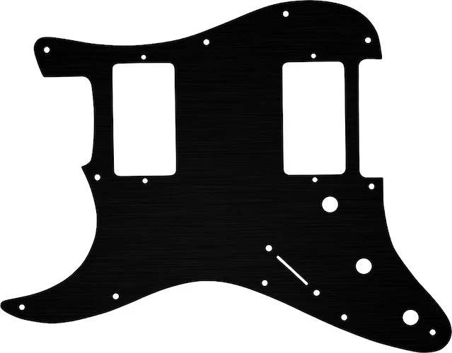 WD Custom Pickguard For Left Hand Dual Humbucker Fender Stratocaster #27 Simulated Black Anodized