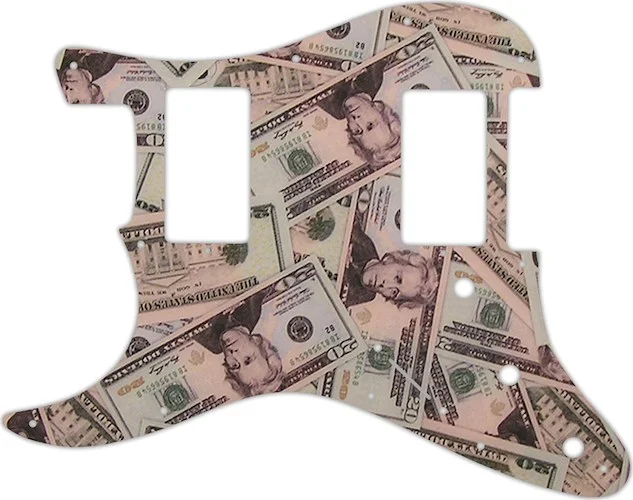 WD Custom Pickguard For Left Hand Dual Humbucker Fender Stratocaster #G16 Money Graphic