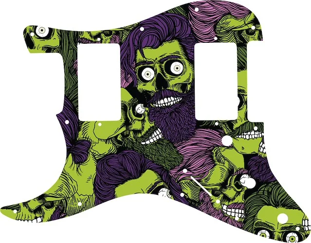 WD Custom Pickguard For Left Hand Dual Humbucker Fender Stratocaster #GHA02 Zombeard Graphic