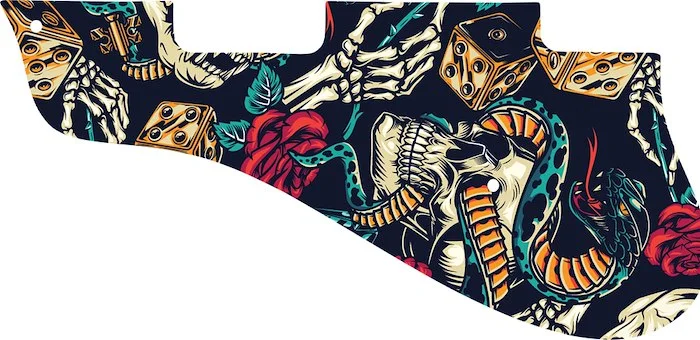 WD Custom Pickguard For Left Hand Epiphone 1961-1970 Casino #GT03 Vintage Flash Tattoo Graphic