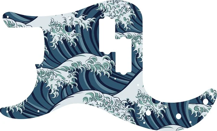 WD Custom Pickguard For Left Hand Fender 1962-1964 Precision Bass #GT02 Japanese Wave Tattoo Graphic