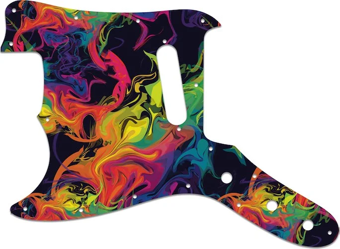 WD Custom Pickguard For Left Hand Fender 1967-1981 Bronco #GP01 Rainbow Paint Swirl Graphic