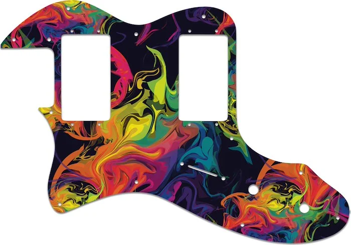 WD Custom Pickguard For Left Hand Fender 1972-1978 Vintage Telecaster Thinline With Humbuckers #GP01 Rainbow Paint Swirl Graphic