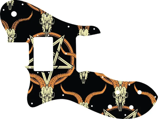 WD Custom Pickguard For Left Hand Fender 1972-1981 Vintage Telecaster Custom #GOC01 Occult Goat Skull & Pentagram Graphic
