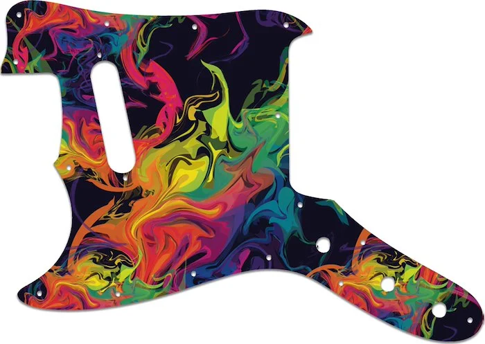 WD Custom Pickguard For Left Hand Fender 1976-1981 Musicmaster #GP01 Rainbow Paint Swirl Graphic