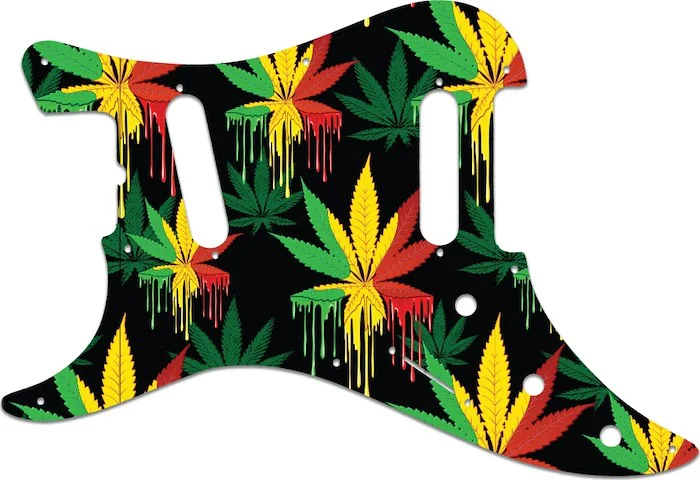 WD Custom Pickguard For Left Hand Fender 1981-1983 Original Bullet#GC01 Rasta Cannabis Drip Graphic