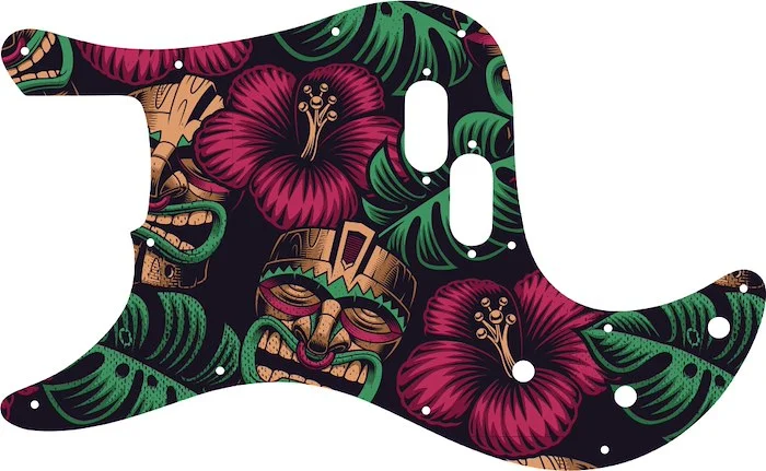 WD Custom Pickguard For Left Hand Fender 1981-1985 Bullet Bass #GAL01 Aloha Tiki Graphic