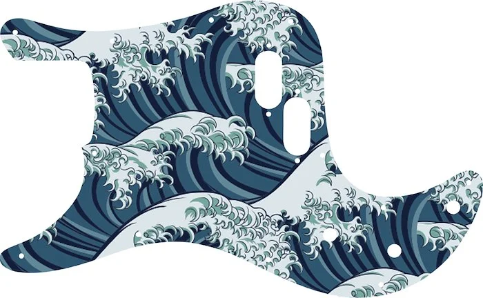 WD Custom Pickguard For Left Hand Fender 1981-1985 Bullet Bass #GT02 Japanese Wave Tattoo Graphic