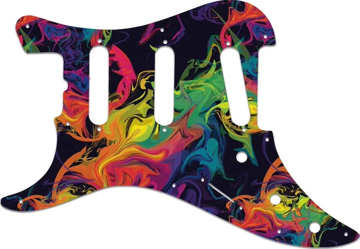 WD Custom Pickguard For Left Hand Fender 1983 Bullet S-3 #GP01 Rainbow Paint Swirl Graphic