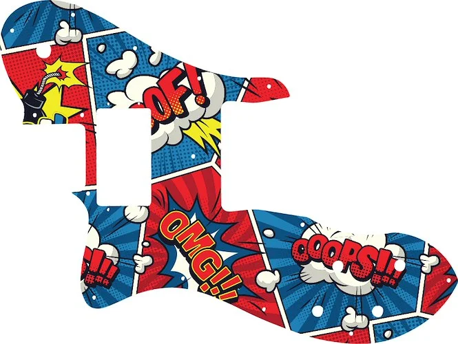 WD Custom Pickguard For Left Hand Fender 1999-Present Made In Mexico Or 2012-2013 American Vintage '72 Telecaster Custom #GCM01 Comic Book Graphic