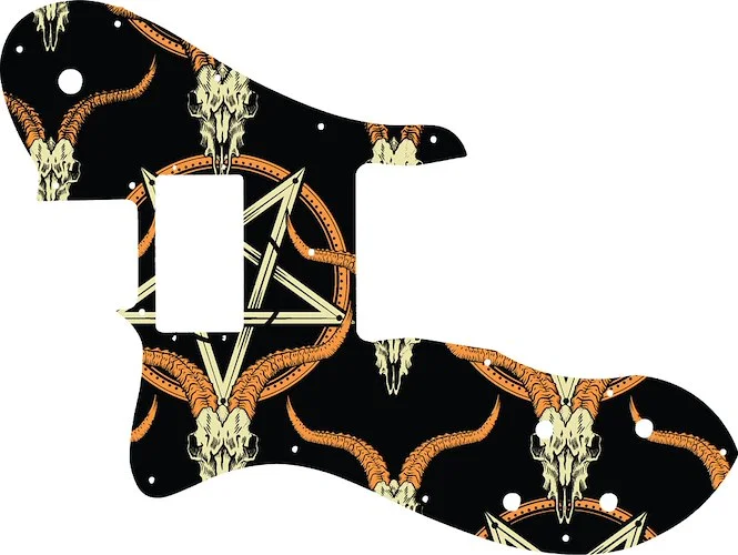 WD Custom Pickguard For Left Hand Fender 1999-Present Made In Mexico Or 2012-2013 American Vintage '72 Telecaster Custom #GOC01 Occult Goat Skull & Pentagram Graphic