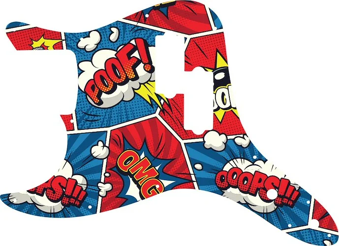 WD Custom Pickguard For Left Hand Fender 2002-2010 Mark Hoppus Signature Bass #GCM01 Comic Book Graphic