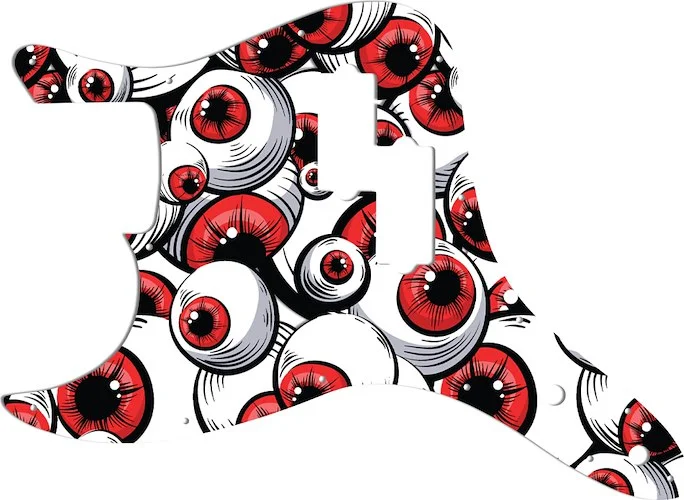 WD Custom Pickguard For Left Hand Fender 2002-2010 Mark Hoppus Signature Bass #GHA01 Red Eye Graphic