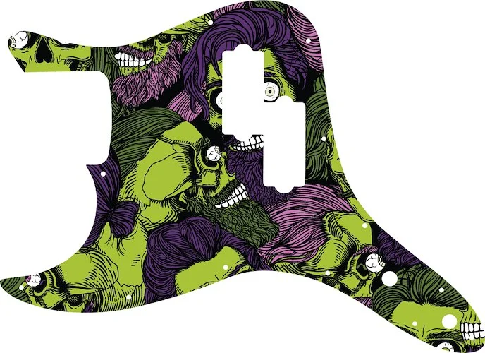 WD Custom Pickguard For Left Hand Fender 2002-2010 Mark Hoppus Signature Bass #GHA02 Zombeard Graphic