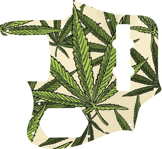 WD Custom Pickguard For Left Hand Fender 2006-2009 Made In Japan Deluxe Jaguar Bass #GC02 Cannabis Leaf Graphic