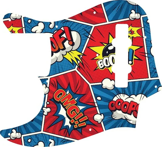 WD Custom Pickguard For Left Hand Fender 2010-2012 Made In Japan Geddy Lee Limited Edition Jazz Bass #GCM01 Comic Book Graphic