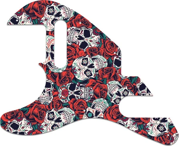 WD Custom Pickguard For Left Hand Fender 2011 Tele-Bration Series 60th Anniversary Telecaster #GS01 Dia De Muertos Calavera Skull & Rose Graphic