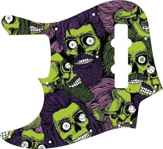 WD Custom Pickguard For Left Hand Fender 2013-Present Made In Mexico Geddy Lee Jazz Bass #GHA02 Zombeard Graphic