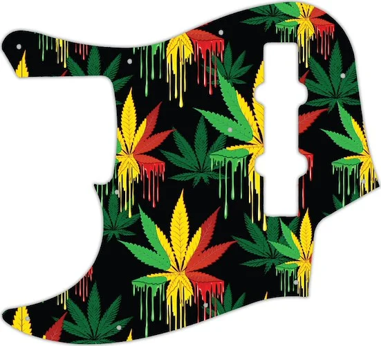 WD Custom Pickguard For Left Hand Fender 2013 Made In Japan JB62SS Smart Scale Jazz Bass #GC01 Rasta Cannabis 