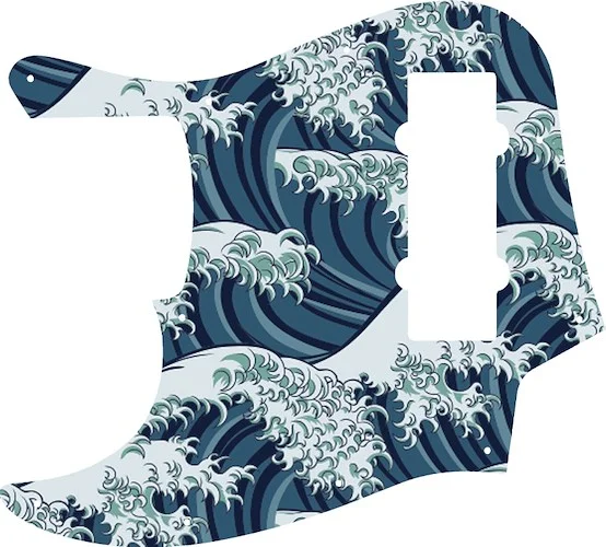 WD Custom Pickguard For Left Hand Fender 2014 Made In China 5 String Modern Player Jazz Bass V Satin #GT02 Japanese Wave Tattoo Graphic