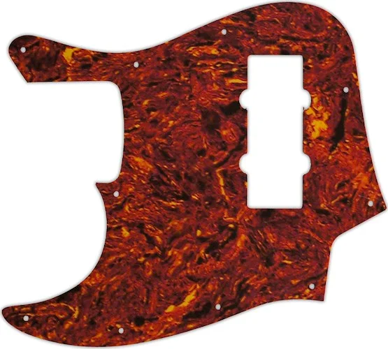 WD Custom Pickguard For Left Hand Fender 2014 Made In China Modern Player Jazz Bass Satin #05W Tortoise Shell/White
