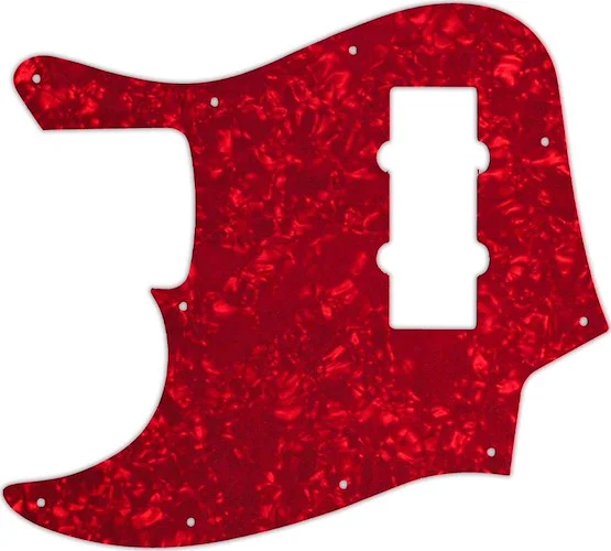 WD Custom Pickguard For Left Hand Fender 2014 Made In China Modern Player Jazz Bass Satin #28R Red Pearl/White