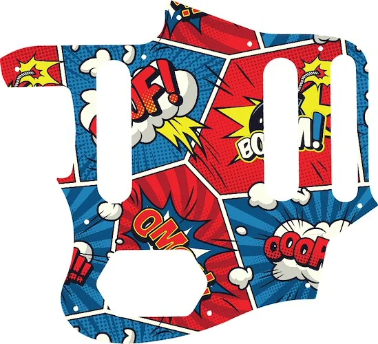 WD Custom Pickguard For Left Hand Fender 2015-2018 Made In Mexico Classic Series 60s Jaguar Lacquer #GCM01 Comic Book Graphic