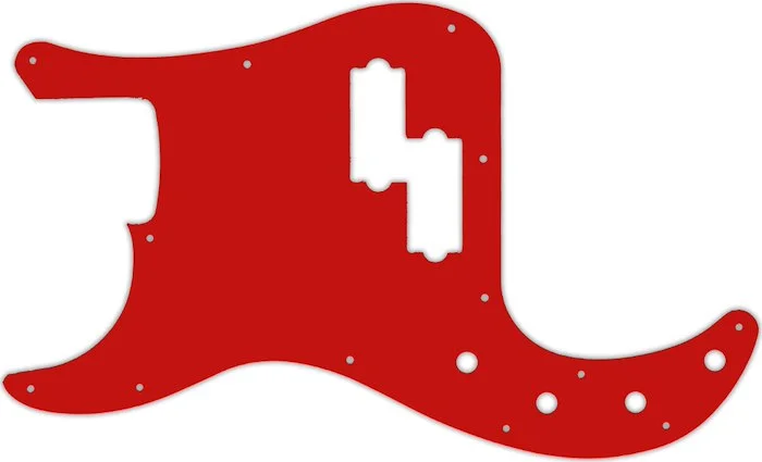 WD Custom Pickguard For Left Hand Fender 2016-2019 Made In Mexico Special Edition Deluxe PJ Bass #07 Red/White
